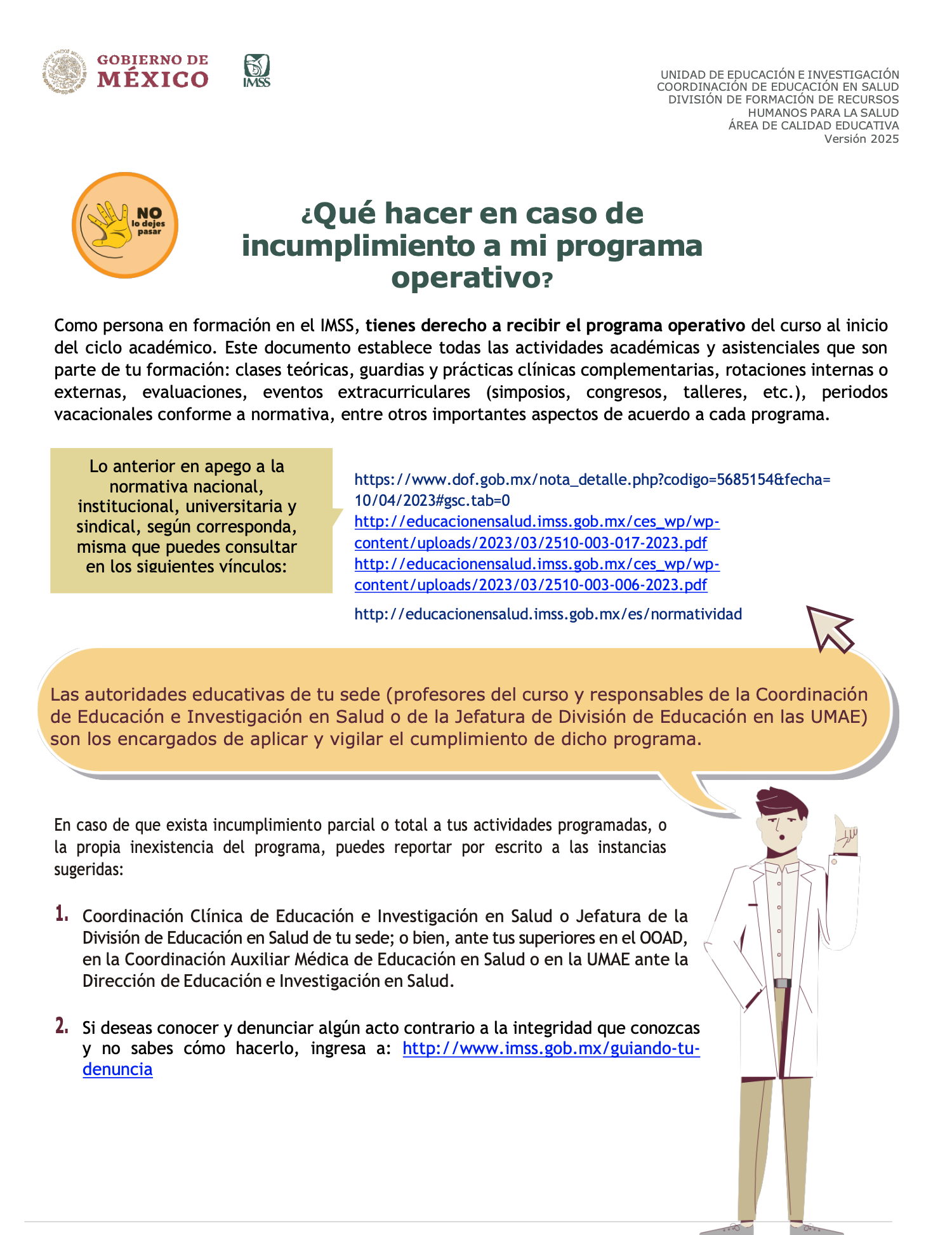 Tarjetero. Incumplimiento. 2025. Calidad Educativa V julio