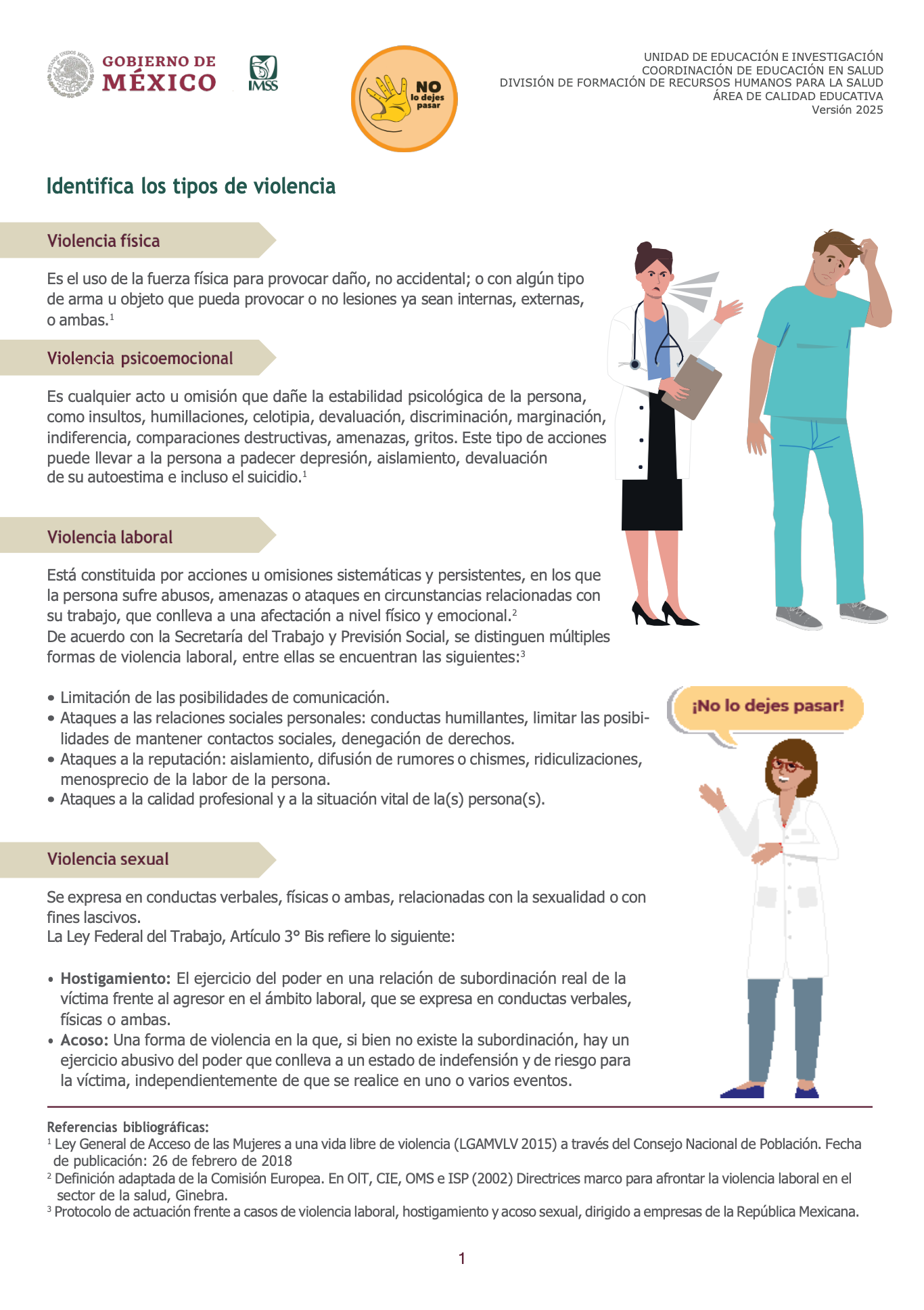 Tarjetero.Tipos-de-Violencia-2025. Calidad Educativa VJulio